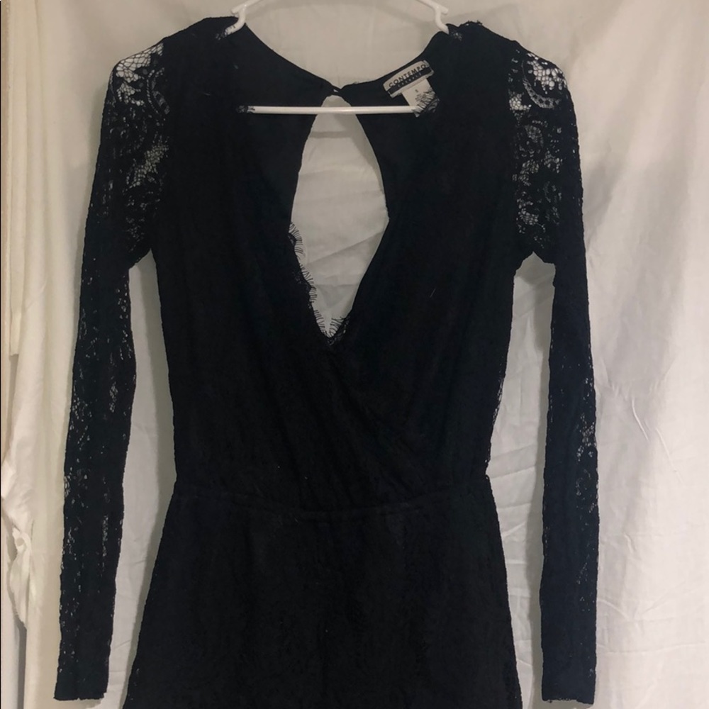 Women’s black lace romper size small